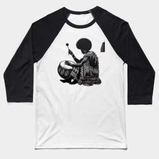 Afrocentric Man Drum Baseball T-Shirt